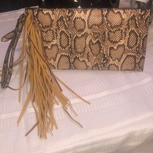 Snake print clutch